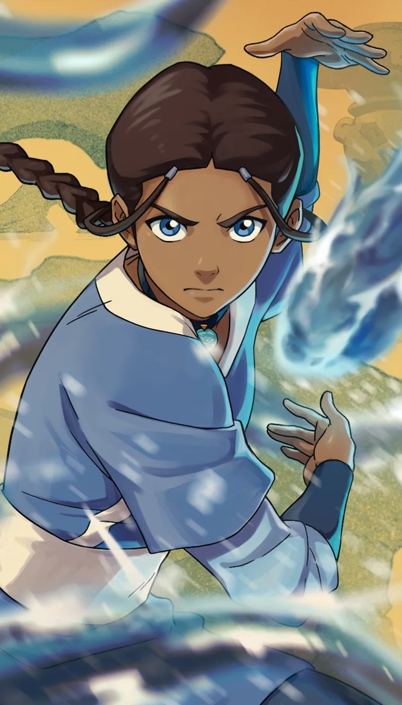 Avatar Legends: The Fighting Game Katara character portrait demonstrating Water Whip stance cancel and Ice Freeze setup