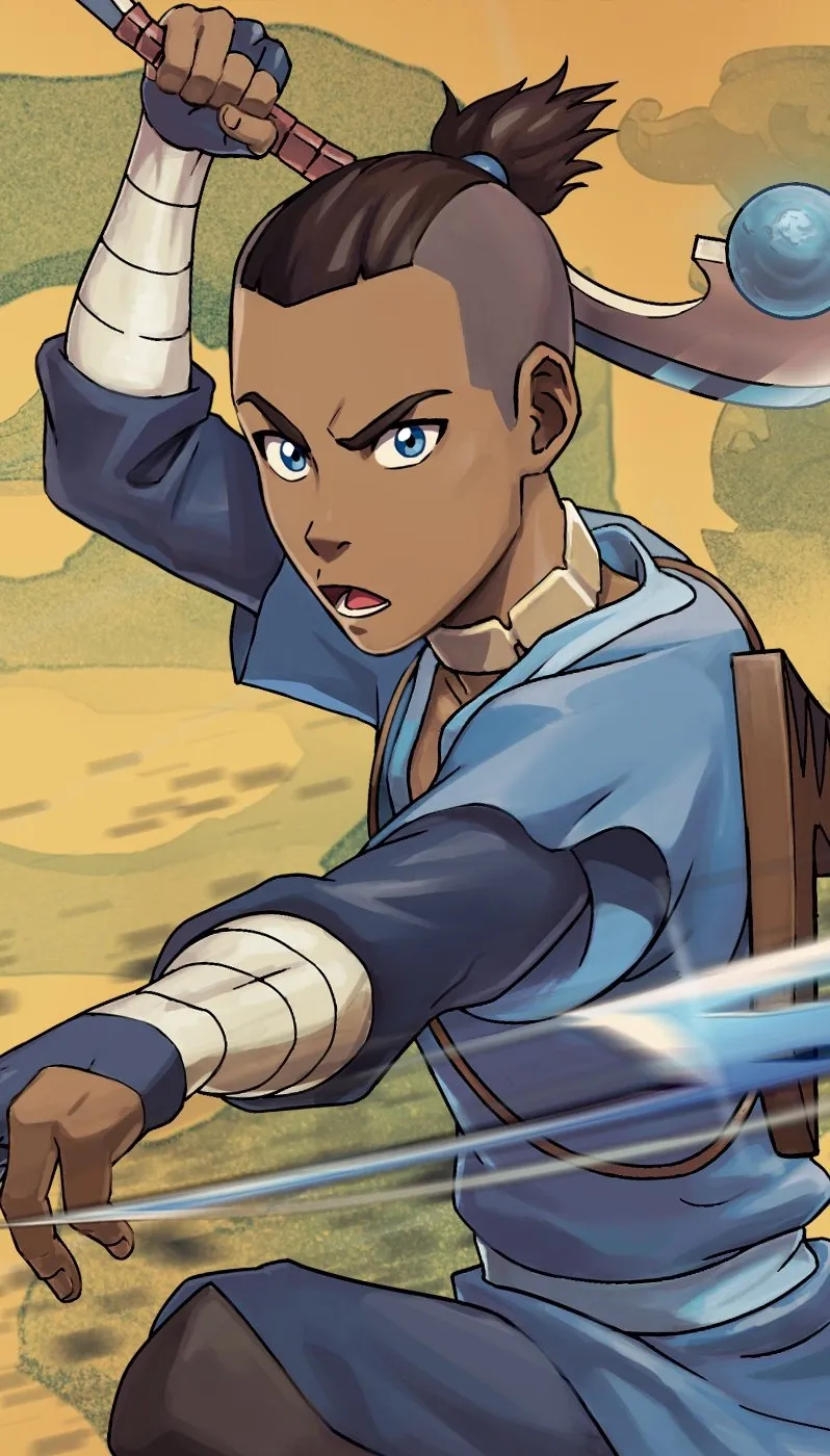 Avatar Legends: The Fighting Game Sokka character portrait throwing Boomerang projectile and Space Sword slash setup