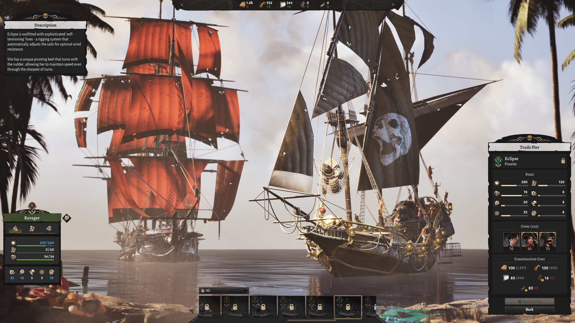 Corsair Cove — the open sea.