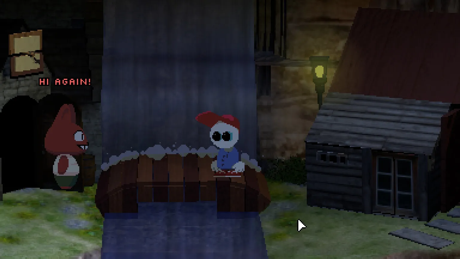 Endacopia save point location scene demonstrating in-game progress save markers and cloud sync