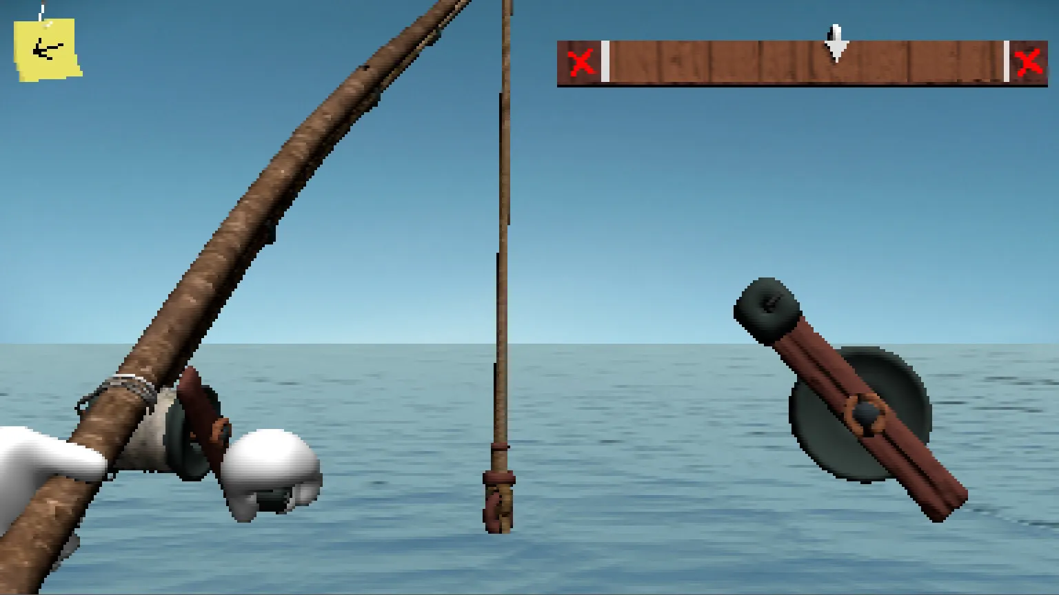 Endacopia combat section demonstrating trackpad aiming controls and button remapping interface
