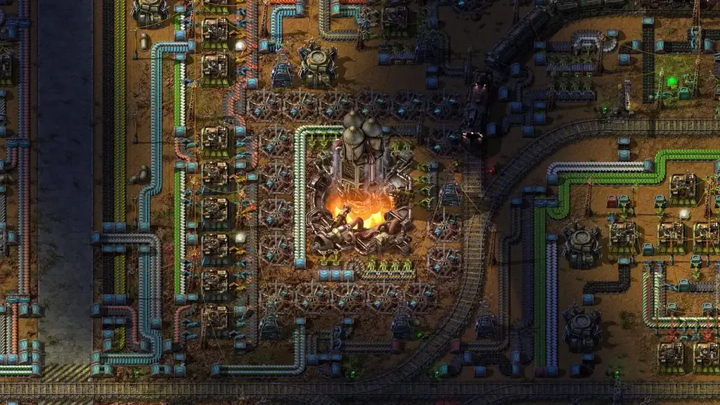 Factorio multiplayer co-op scene (Steam store screenshot)