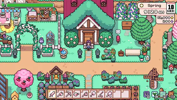 Fields of Mistria save file — a late-game farm state