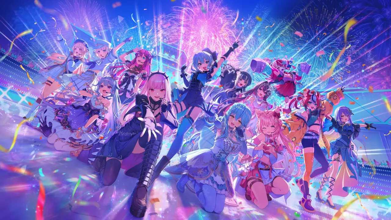 hololive Dreams rhythm gameplay screenshot.