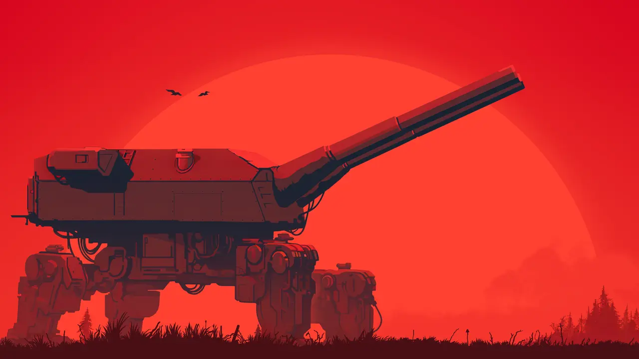 IRON NEST heavy turret operator artwork depicting bunker artillery control and fire station