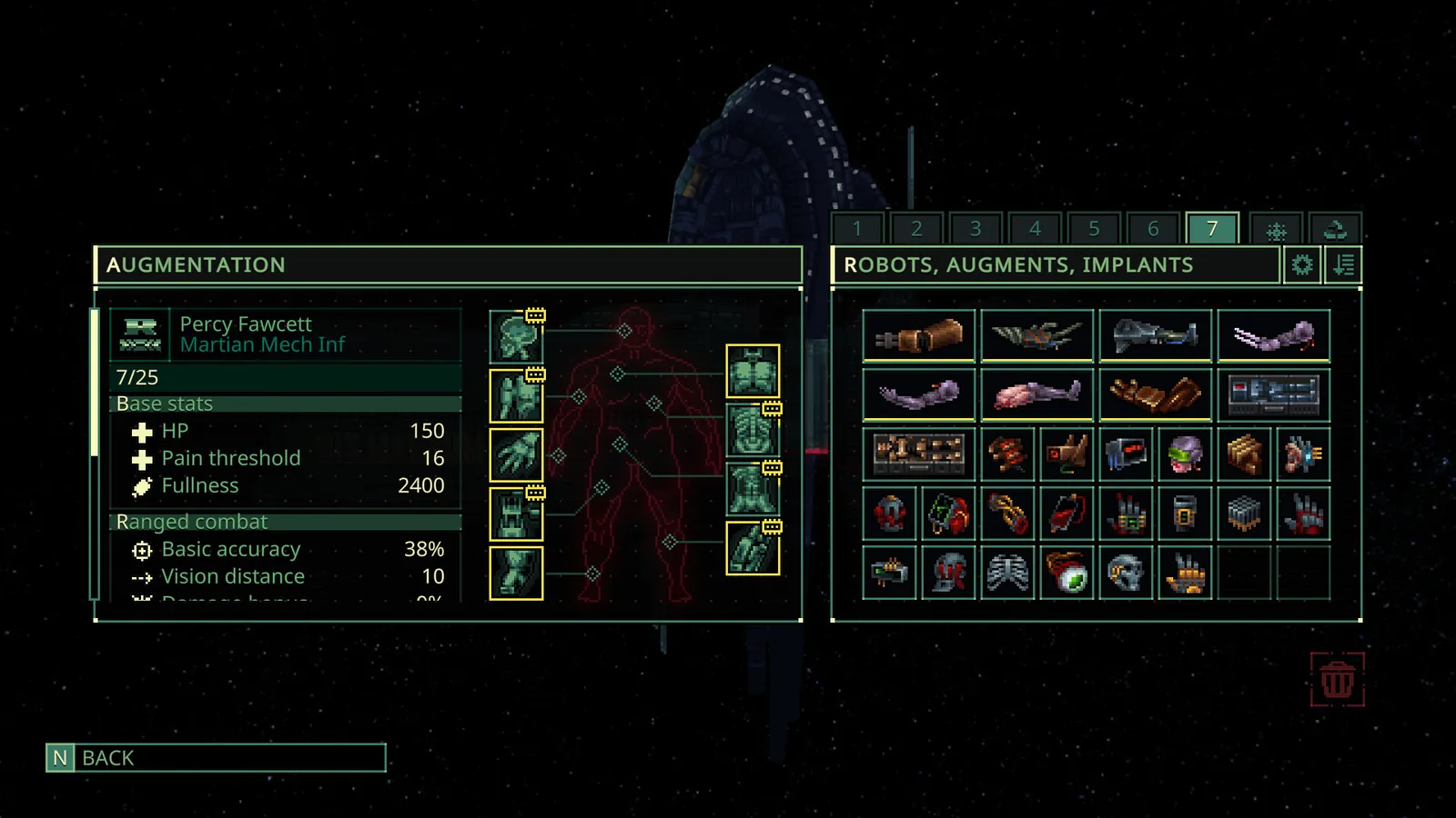 Turn-based tactical extraction combat inside an industrial space station in Quasimorph